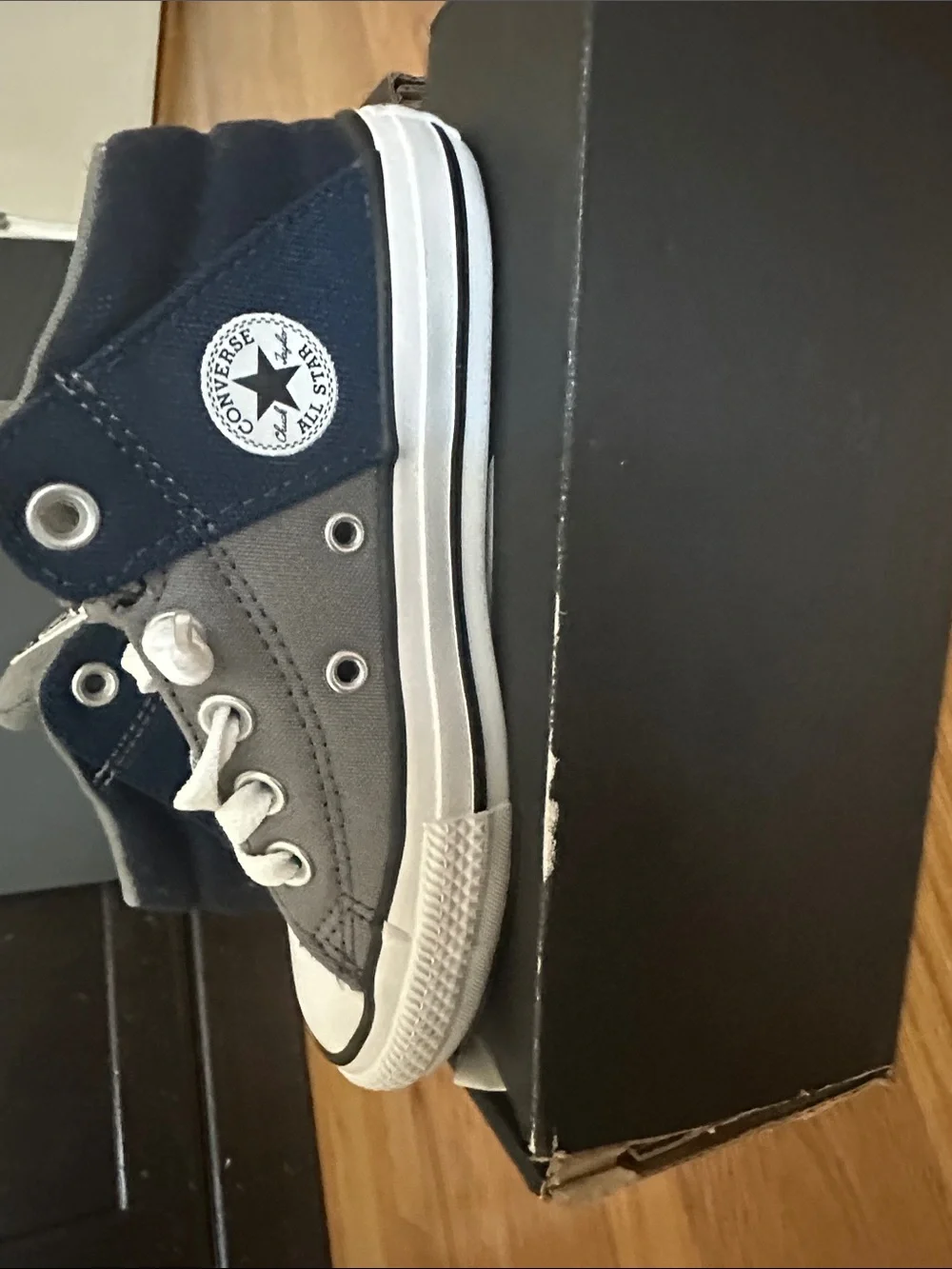 Converse Kids Gray and Navy High-Top Sneakers